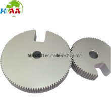 OEM Custom Made Large Size Silver Anodized Aluminum Spur Gear